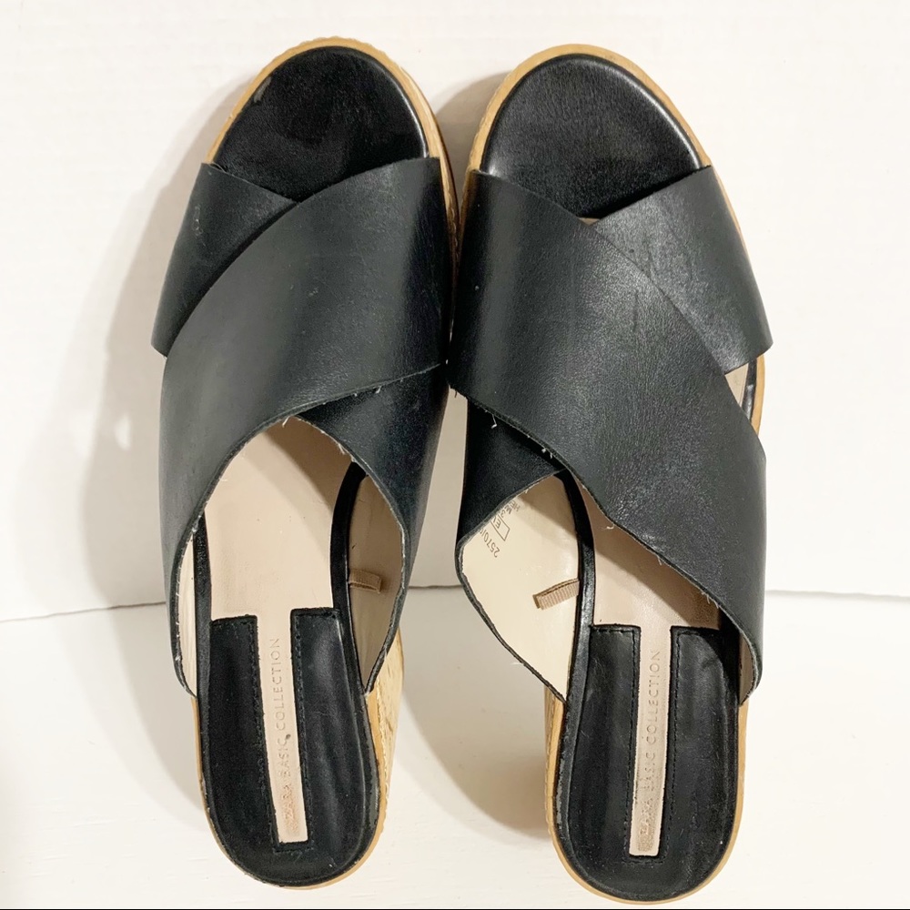 Zara Basic Collections Double Strap Cork Wedge Sl… - image 5
